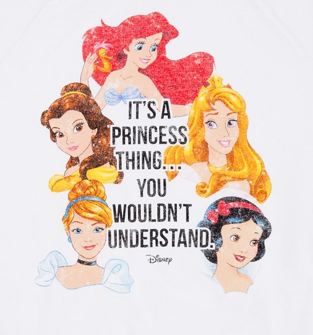Women's White Disney It's A Princess Thing Sweater Women's White Disney It's A Princess Thing Sweater