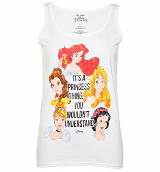 Women's White Disney It's A Princess Thing Vest Women's White Disney It's A Princess Thing Vest