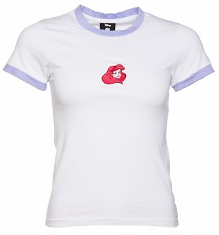Women's White Disney Princess Little Mermaid Ariel Ringer T-Shirt from Local Heroes Women's White Disney Princess Little Mermaid Ariel Ringer T-Shirt from Local Heroes