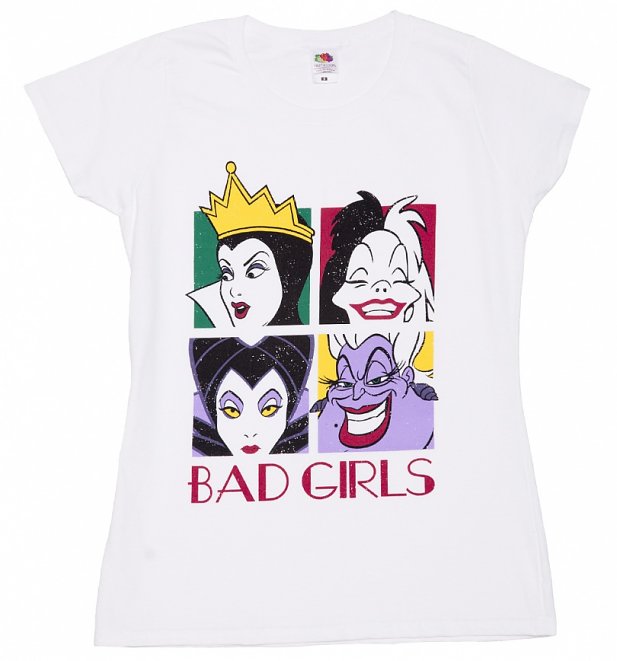Women's White Disney Villains Bad Girls T-Shirt Women's White Disney Villains Bad Girls T-Shirt