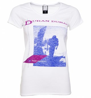 Women's White Duran Duran Save A Prayer T-Shirt from Amplified Women's White Duran Duran Save A Prayer T-Shirt from Amplified