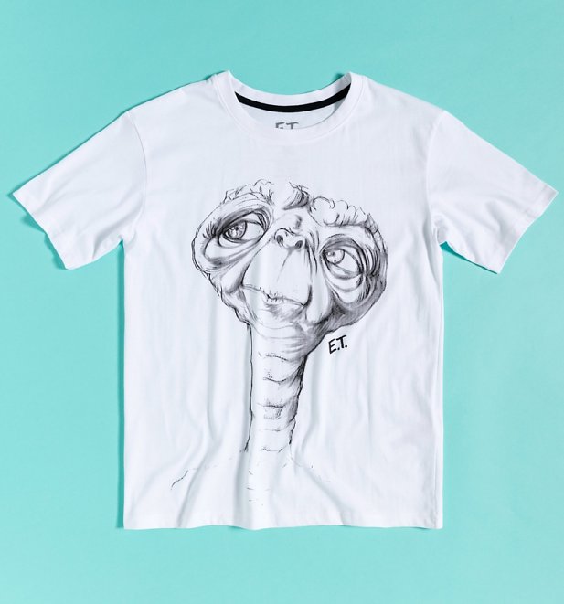 Women's White E.T. Sketch T-Shirt from Difuzed Women's White E.T. Sketch T-Shirt from Difuzed