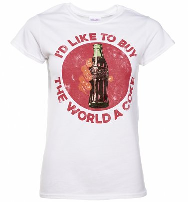Women's White I'd Like To Buy The World a Coke T-Shirt Women's White I'd Like To Buy The World a Coke T-Shirt