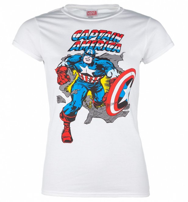 Marvel Captain America Vintage Cover Print T-Shirt