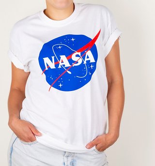 Women's White NASA Boyfriend T-Shirt Women's White NASA Boyfriend T-Shirt