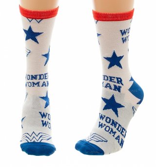 Women's Wonder Woman Logo And Stars Socks Women's Wonder Woman Logo And Stars Socks