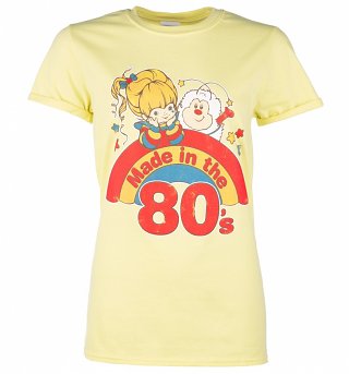 Women's Yellow Rainbow Brite Made in the 80s Rolled Sleeve Boyfriend T-Shirt Women's Yellow Rainbow Brite Made in the 80s Rolled Sleeve Boyfriend T-Shirt