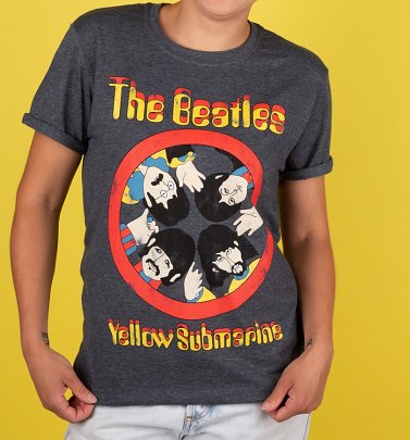 Women's Yellow Submarine Porthole Dark Heather Boyfriend Fit Rolled Sleeves T-Shirt Women's Yellow Submarine Porthole Dark Heather Boyfriend Fit Rolled Sleeves T-Shirt