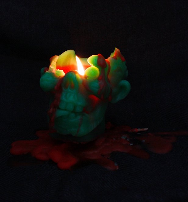 Zombie Head Candle