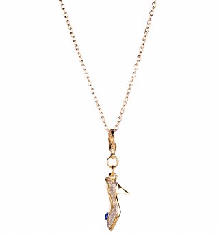 14kt Gold Plated Cinderella Slipper Charm And Necklace from Disney Couture 14kt Gold Plated Cinderella Slipper Charm And Necklace from Disney Couture