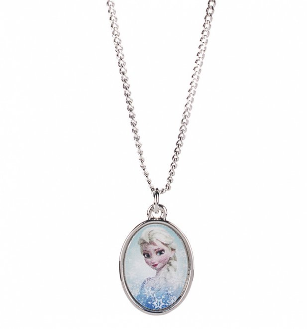 14kt White Gold Plated Frozen Elsa Cameo Necklace from Disney Couture