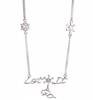 14kt White Gold Plated Frozen Let It Go Necklace from Disney Couture 14kt White Gold Plated Frozen Let It Go Necklace from Disney Couture