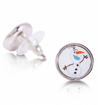 14kt White Gold Plated Frozen Olaf Snowman Stud Earrings from Disney Couture 14kt White Gold Plated Frozen Olaf Snowman Stud Earrings from Disney Couture