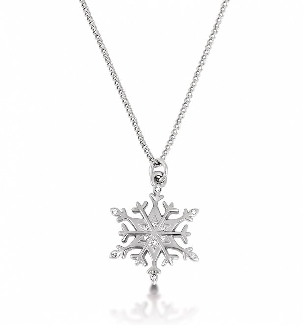 14kt White Gold Plated Frozen Snowflake Necklace from Disney Couture 14kt White Gold Plated Frozen Snowflake Necklace from Disney Couture