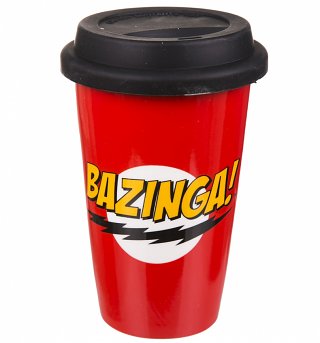 Big Bang Theory Red Bazinga Travel Mug Big Bang Theory Red Bazinga Travel Mug