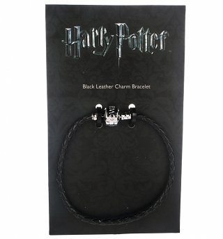 Black Leather Harry Potter Charm Bracelet For Slider Charms Black Leather Harry Potter Charm Bracelet For Slider Charms