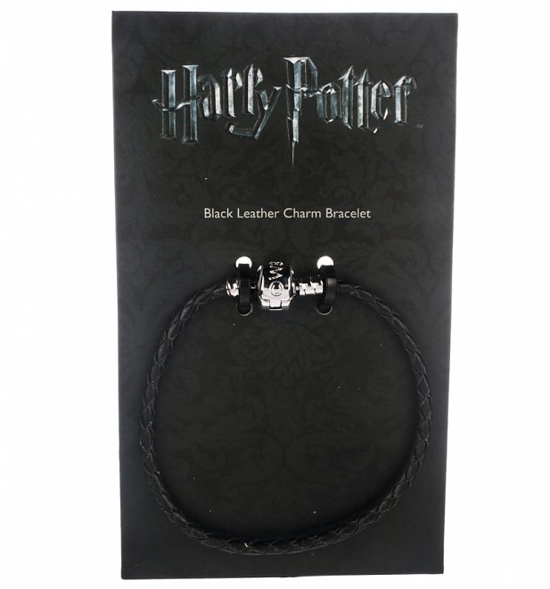 Black Leather Harry Potter Charm Bracelet For Slider Charms Black Leather Harry Potter Charm Bracelet For Slider Charms