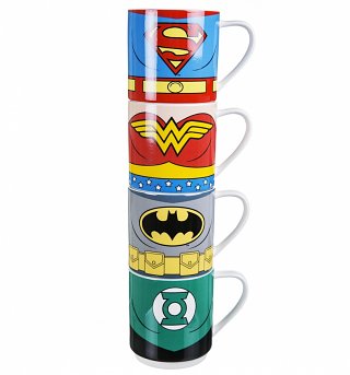 Justice League Of America Characters Stacking Mugs Justice League Of America Characters Stacking Mugs