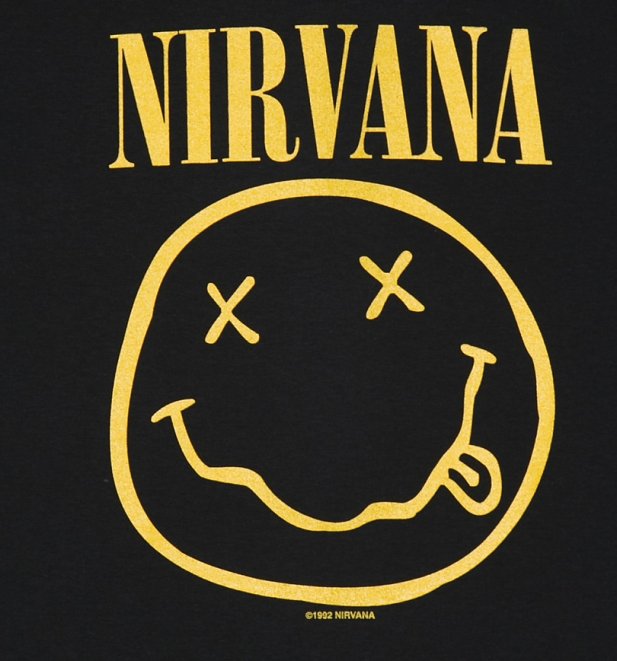 Women's Black Nirvana Nevermind Rolled Sleeve Boyfriend T-Shirt Women's Black Nirvana Nevermind Rolled Sleeve Boyfriend T-Shirt