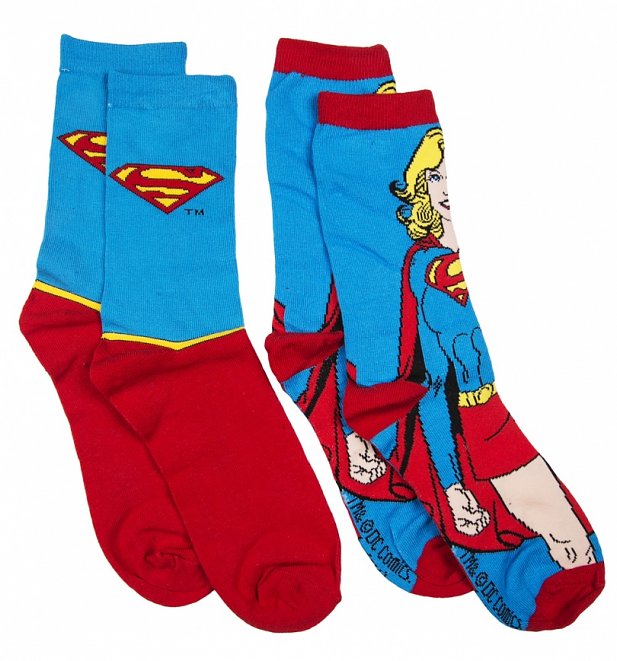 Women's DC Comics Supergirl 2pk Socks Women's DC Comics Supergirl 2pk Socks