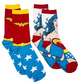 Women's DC Comics Wonder Woman 2pk Socks Women's DC Comics Wonder Woman 2pk Socks