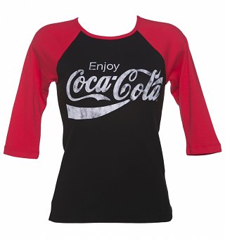 Women's Enjoy Coca-Cola Skinny Fit Raglan Baseball T-Shirt Women's Enjoy Coca-Cola Skinny Fit Raglan Baseball T-Shirt