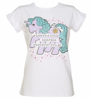Women's Glitter My Little Pony Leave a Little Sparkle Rolled Sleeve Boyfriend T-Shirt Women's Glitter My Little Pony Leave a Little Sparkle Rolled Sleeve Boyfriend T-Shirt