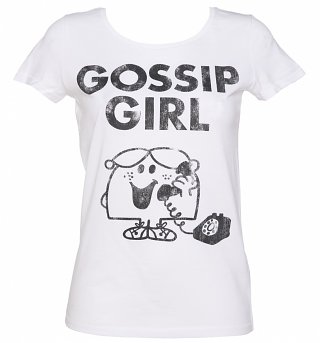 Women's Gossip Girl Little Miss Chatterbox Rolled Sleeve Boyfriend T-Shirt Women's Gossip Girl Little Miss Chatterbox Rolled Sleeve Boyfriend T-Shirt