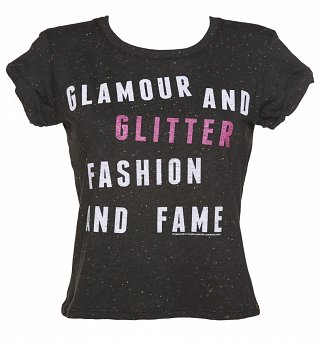 Women's Jem And The Holograms Glamour and Glitter Speckled Rolled Sleeve T-Shirt Women's Jem And The Holograms Glamour and Glitter Speckled Rolled Sleeve T-Shirt