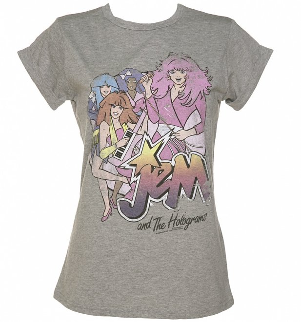 Women's Jem And The Holograms Band Rolled Sleeve Boyfriend T-Shirt Women's Jem And The Holograms Band Rolled Sleeve Boyfriend T-Shirt