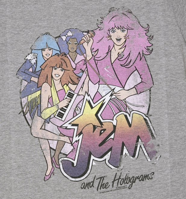 Women's Jem And The Holograms Band Rolled Sleeve Boyfriend T-Shirt Women's Jem And The Holograms Band Rolled Sleeve Boyfriend T-Shirt
