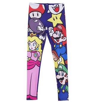 Women's Nintendo All Over Print Super Mario Brothers Characters Leggings Women's Nintendo All Over Print Super Mario Brothers Characters Leggings