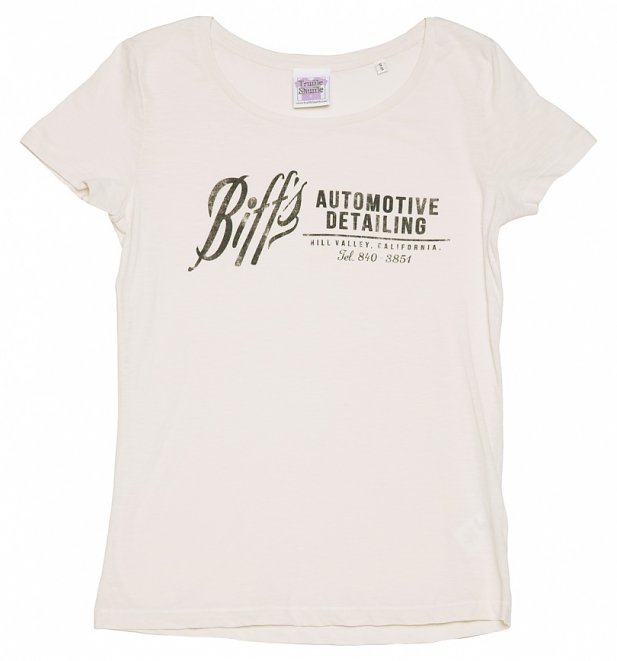 Women's Off White Biffs Automotive Detailing Scoop Neck Organic Slub T-Shirt Women's Off White Biffs Automotive Detailing Scoop Neck Organic Slub T-Shirt