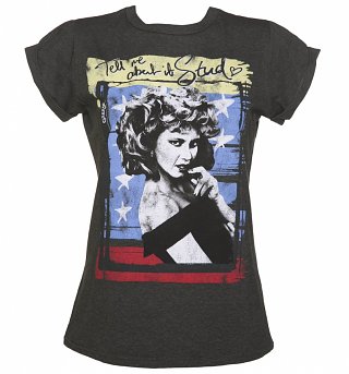 Women's Sandy Tell Me About It Stud Grease Rolled Sleeve Boyfriend T-Shirt Women's Sandy Tell Me About It Stud Grease Rolled Sleeve Boyfriend T-Shirt
