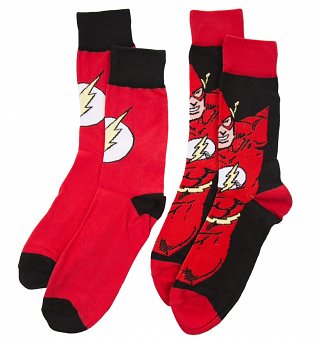 Men's 2pk DC Comics The Flash Socks Men's 2pk DC Comics The Flash Socks