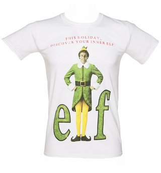 Men's Elf Movie Poster White T-Shirt Men's Elf Movie Poster White T-Shirt
