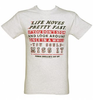 Men's Ferris Bueller Life Moves Pretty Fast Heavyweight T-Shirt Men's Ferris Bueller Life Moves Pretty Fast Heavyweight T-Shirt