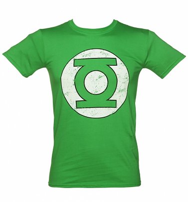 Men's Green Distressed DC Comics Green Lantern Logo T-Shirt Men's Green Distressed DC Comics Green Lantern Logo T-Shirt