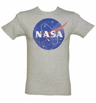Men's Grey Marl Classic NASA Logo T-Shirt Men's Grey Marl Classic NASA Logo T-Shirt