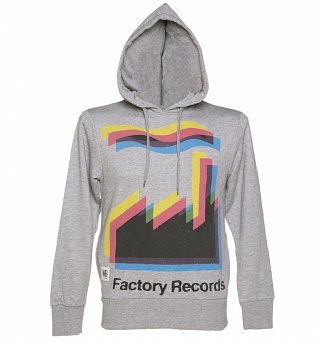 Men's Grey Marl Factory Records Hoodie from Worn By Men's Grey Marl Factory Records Hoodie from Worn By