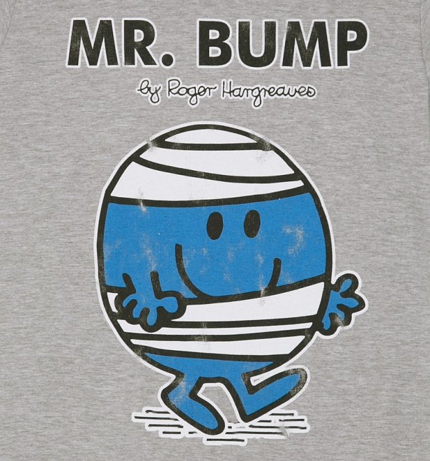 Men's Grey Mr Bump Mr Men T-Shirt Men's Grey Mr Bump Mr Men T-Shirt