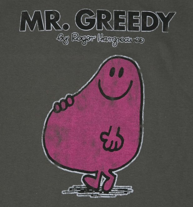 Men's Mr Men Mr Greedy T-Shirt Men's Mr Men Mr Greedy T-Shirt