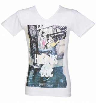 Men's White Bugs Bunny And Daffy Duck Help Us Doc Looney Tunes T-Shirt from Eleven Paris Men's White Bugs Bunny And Daffy Duck Help Us Doc Looney Tunes T-Shirt from Eleven Paris