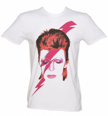 Men's White David Bowie Aladdin Sane T-Shirt from Amplified Men's White David Bowie Aladdin Sane T-Shirt from Amplified