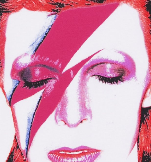 Men's White David Bowie Aladdin Sane T-Shirt from Amplified Men's White David Bowie Aladdin Sane T-Shirt from Amplified