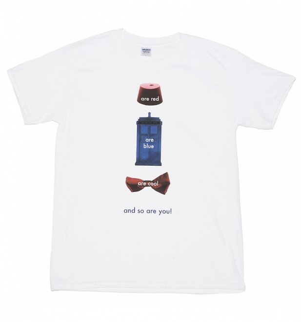 Men's White Doctor Who Poem T-Shirt Men's White Doctor Who Poem T-Shirt