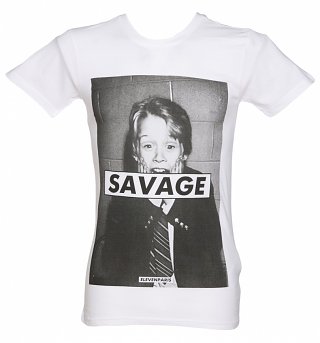 Men's White Kevin Savage T-Shirt from Eleven Paris Men's White Kevin Savage T-Shirt from Eleven Paris