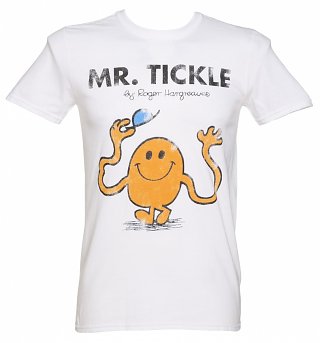 Men's White Mr Tickle Mr Men T-Shirt Men's White Mr Tickle Mr Men T-Shirt