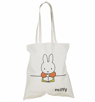 Miffy Reading Canvas Tote Bag Miffy Reading Canvas Tote Bag