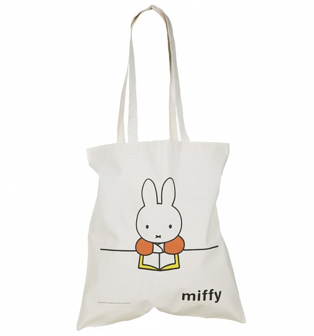 Miffy Reading Canvas Tote Bag Miffy Reading Canvas Tote Bag